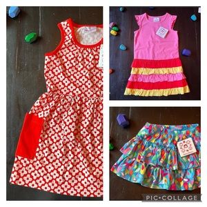 Hanna Andersson 4T Girls Bundle 2 Dresses 1 Skirt